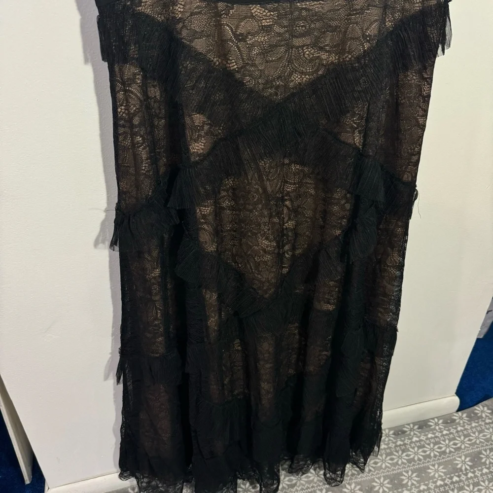 NWT City Chic Sexy Ruffle Maxi Dress Black L/20 Evening Party Romantic Lace - Picture 10 of 13